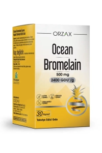 Bromelain 500 Mg Takviye Edici Gıda (Ananas Ekstresi - 2400 GDU / g Bromelain İçerir) 30 Kapsül
